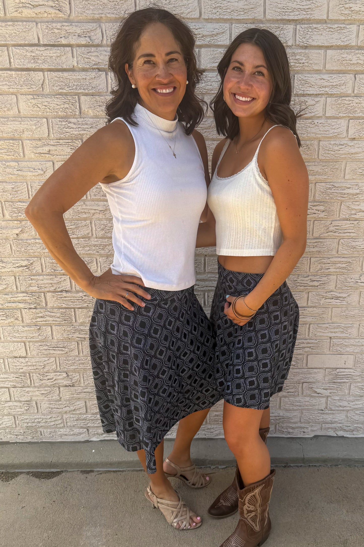 Black and White Peacock Skirt